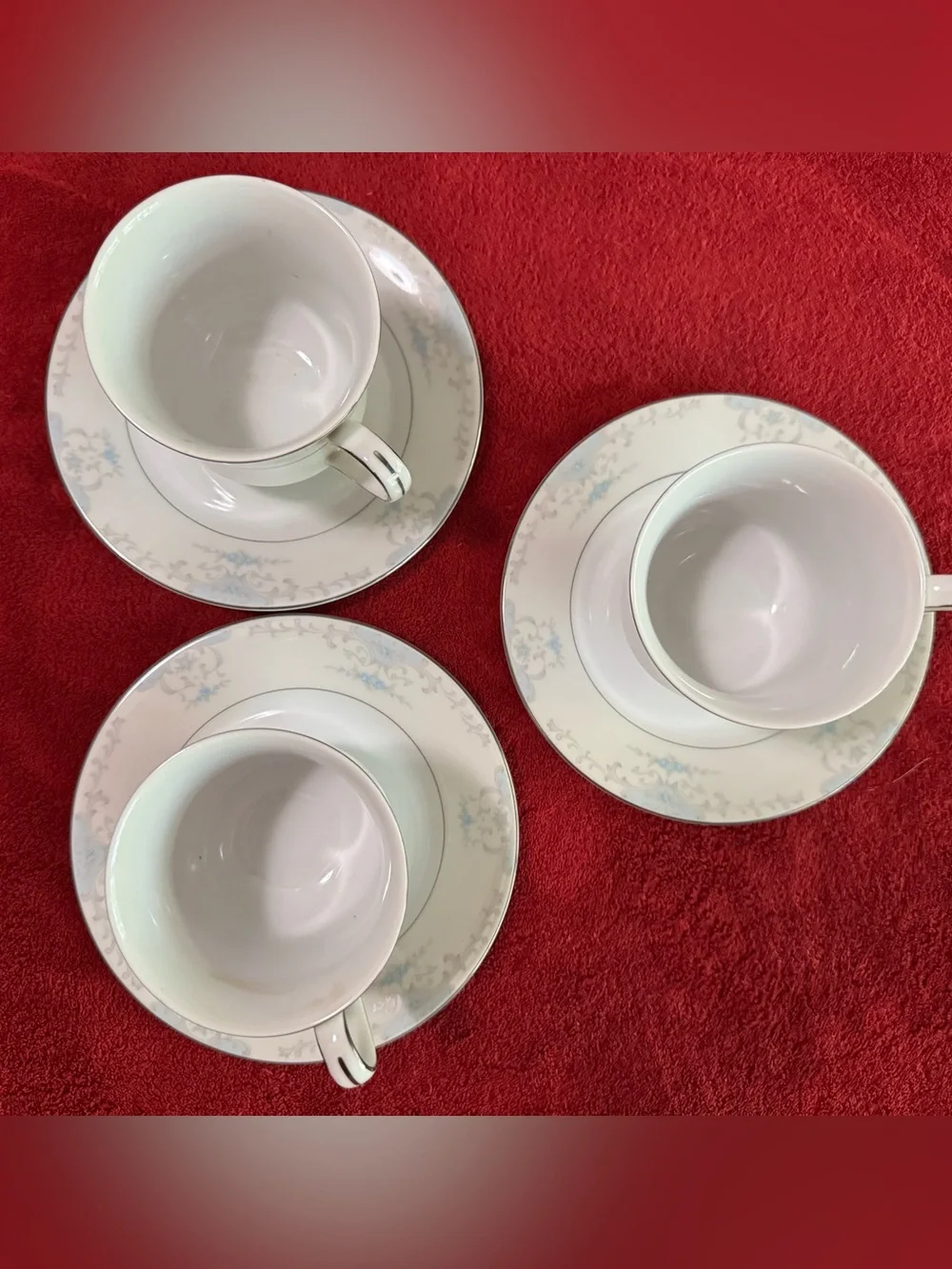Fashion Royale Heirloom M-5915 Japan footed cups and saucers set of 3